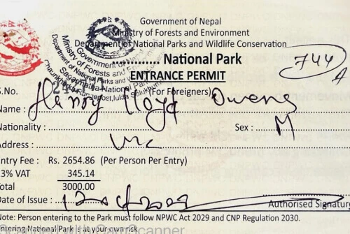 Everest Region Permit and its Cost