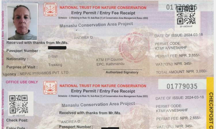 MCAP permit required to trek to Manaslu Circuit Trek