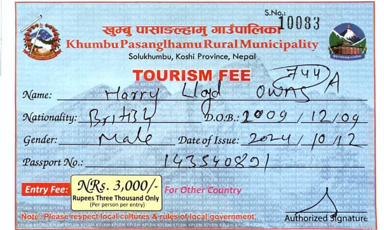 Everest Lolcal Municipality Permit