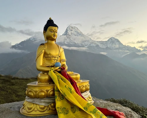 Buddha Statue On The Top Of Mulde Viewpoint