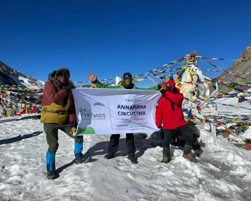 Summit Of Thorong La At Annapurna