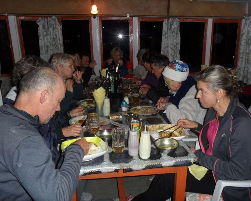 Trekkers Dining During Ad Trek