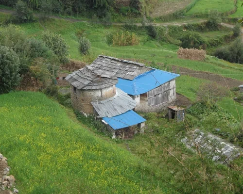Typical House At Annapurna Dhaulagiri Trek