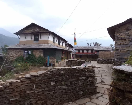 Typical Village On The Way To Abc Trek 