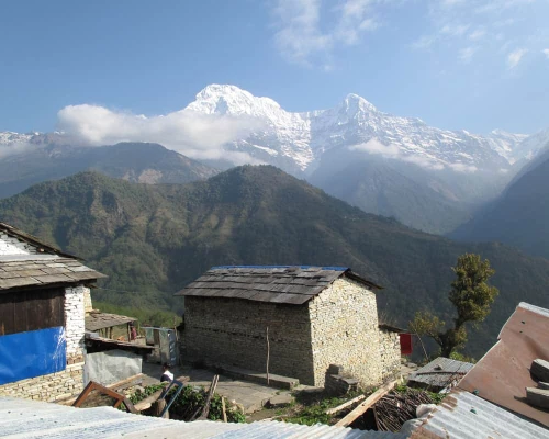 View Of Annapurna South And Hiunchuli