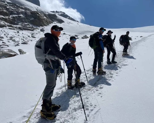 Walking On The Snow At Mera Peak Min